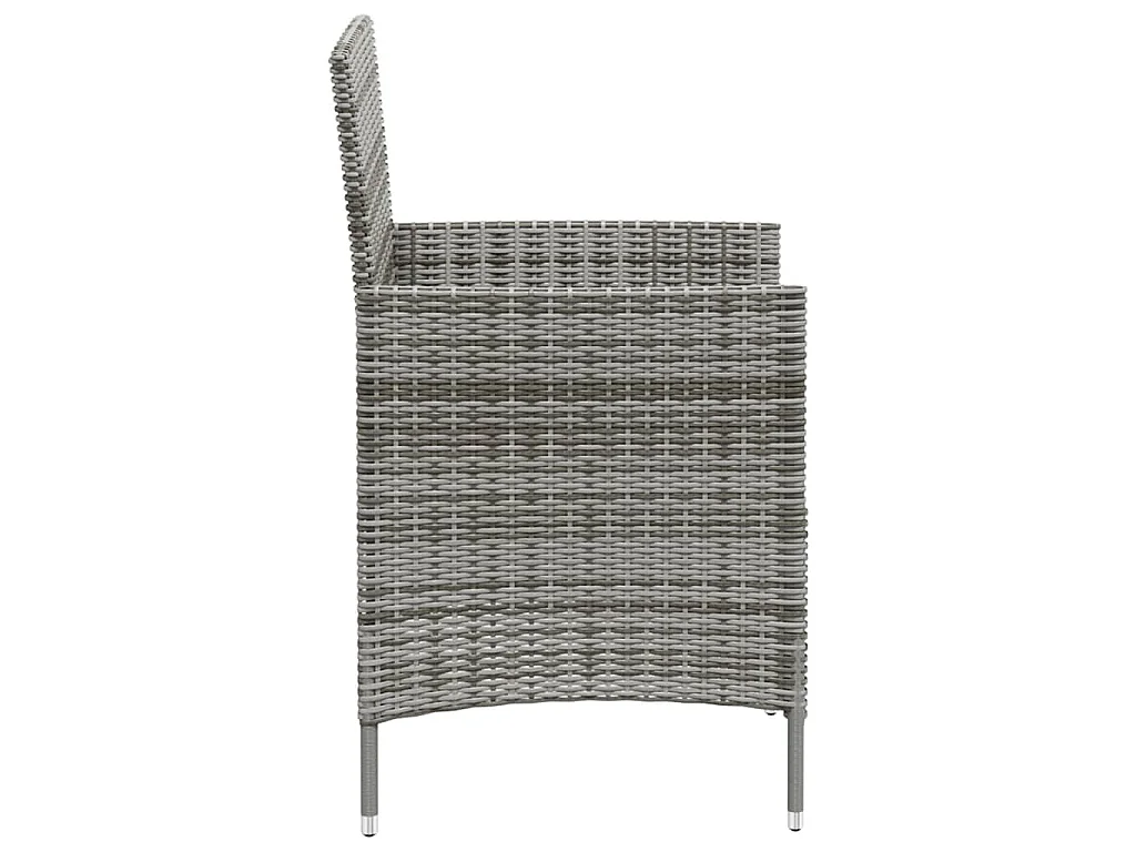 Chaises de jardin avec coussins lot de 2 Résine tressée Gris