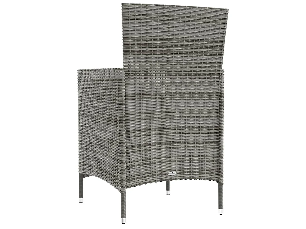Chaises de jardin avec coussins lot de 2 Résine tressée Gris