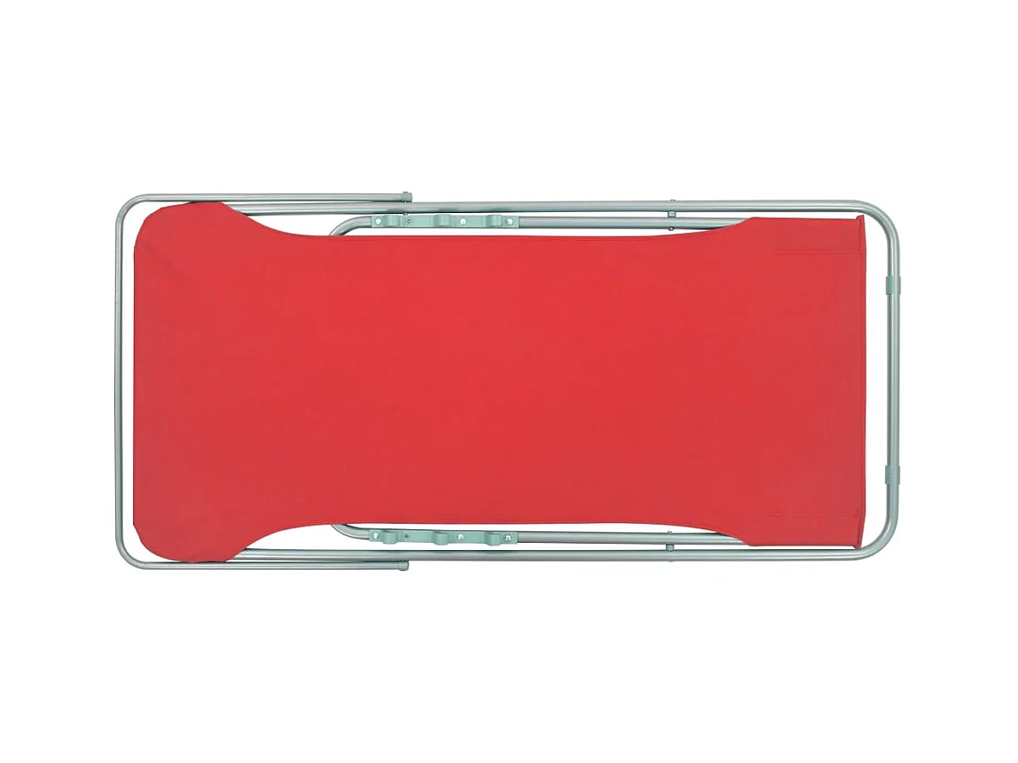Chaises de plage pliables lot de 2 Acier et tissu oxford Rouge