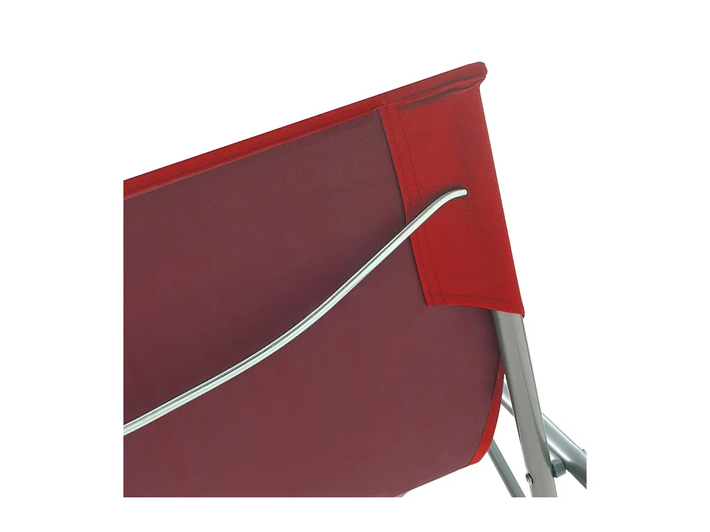 Chaises de plage pliables lot de 2 Acier et tissu oxford Rouge