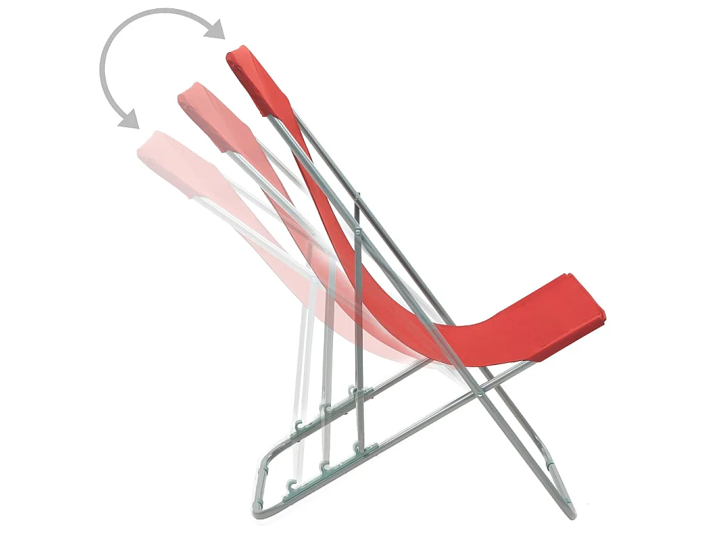 Strandstoelen inklapbaar 2 st staal en oxford stof rood