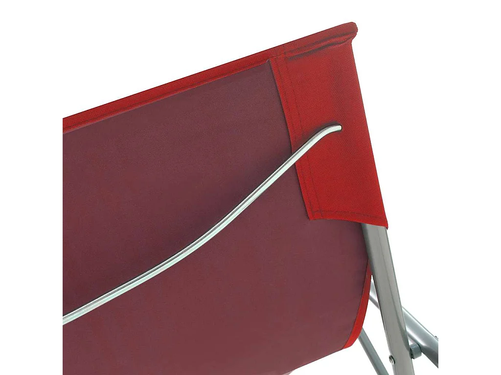 Opklapbare stoelen, 2 stuks, staal en Oxford-stof, rood