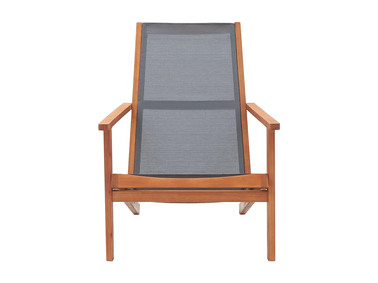 Garten-Loungestuhl Grau Eukalyptus Massivholz und Textilene