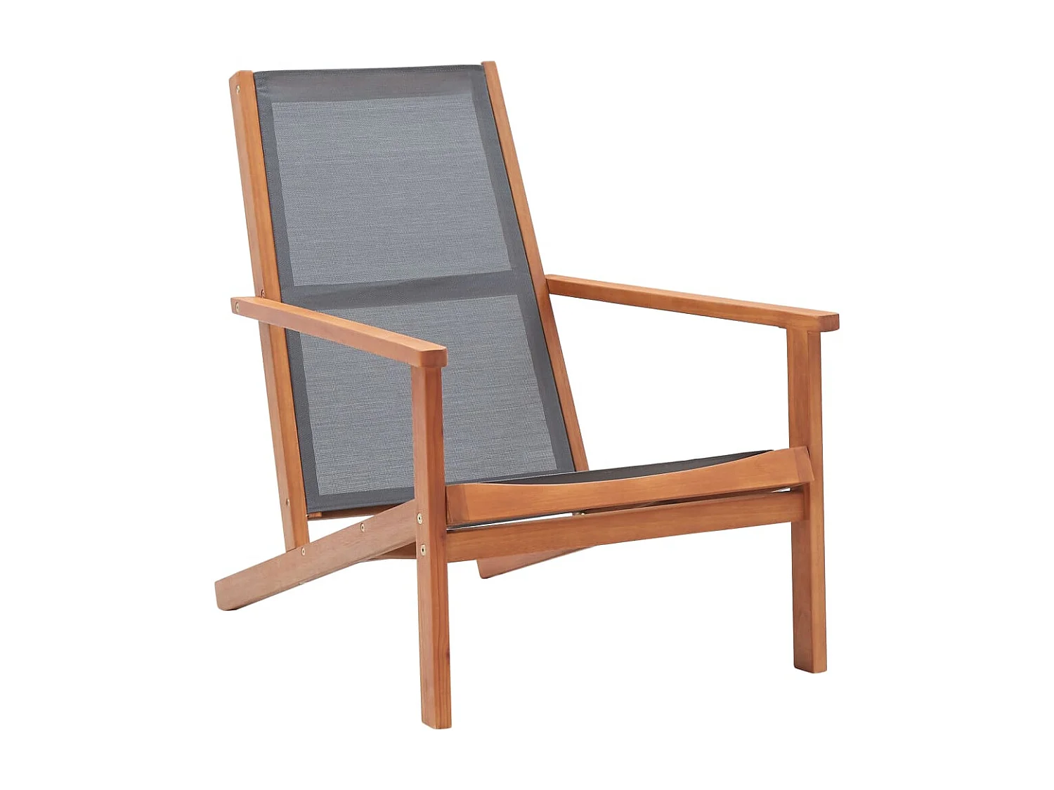 Chaise de jardin Gris Bois d'eucalyptus solide et textilène
