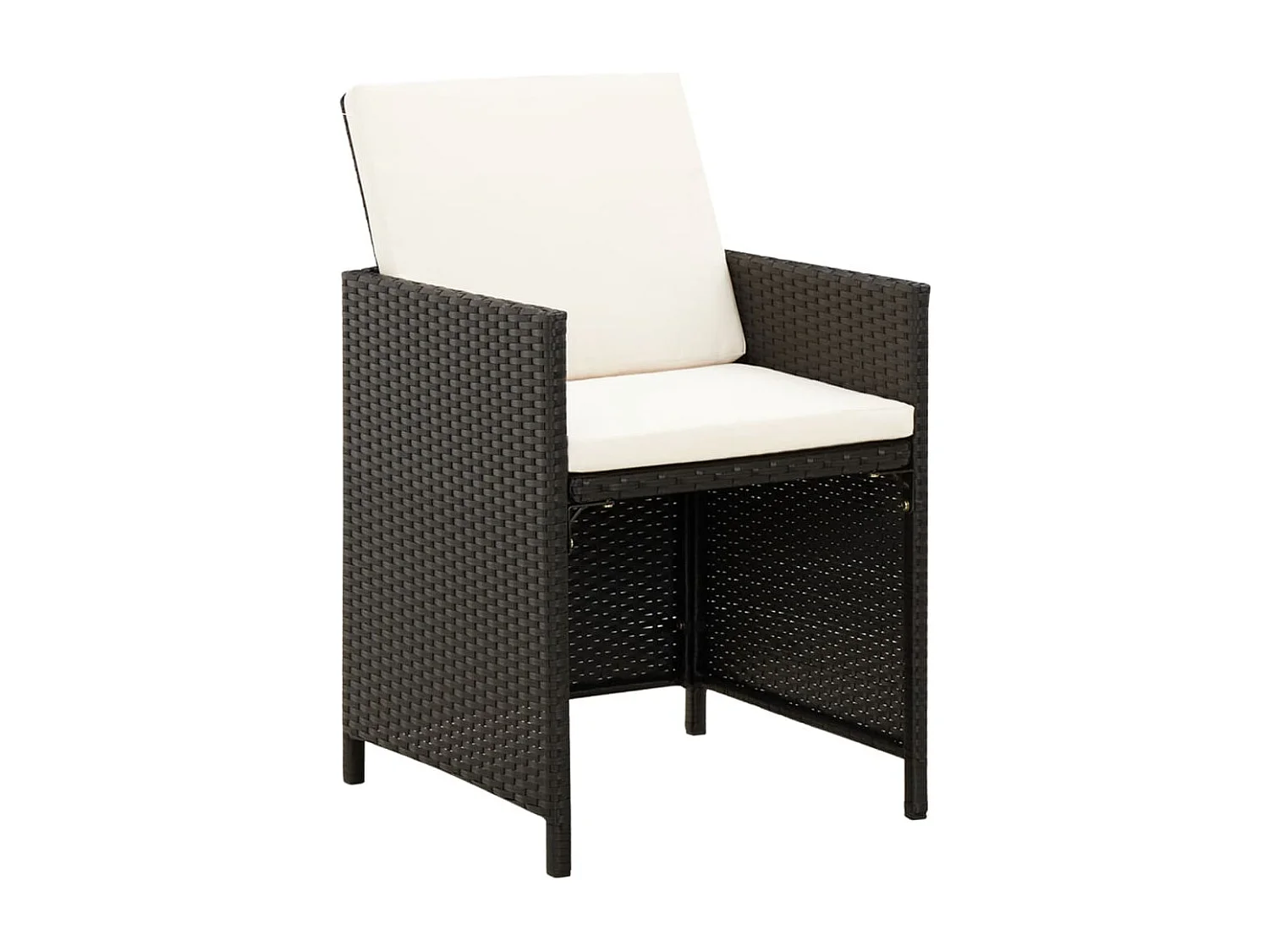 Jeu de chaise et tabouret de jardin 4 pcs Résine tressée Noir