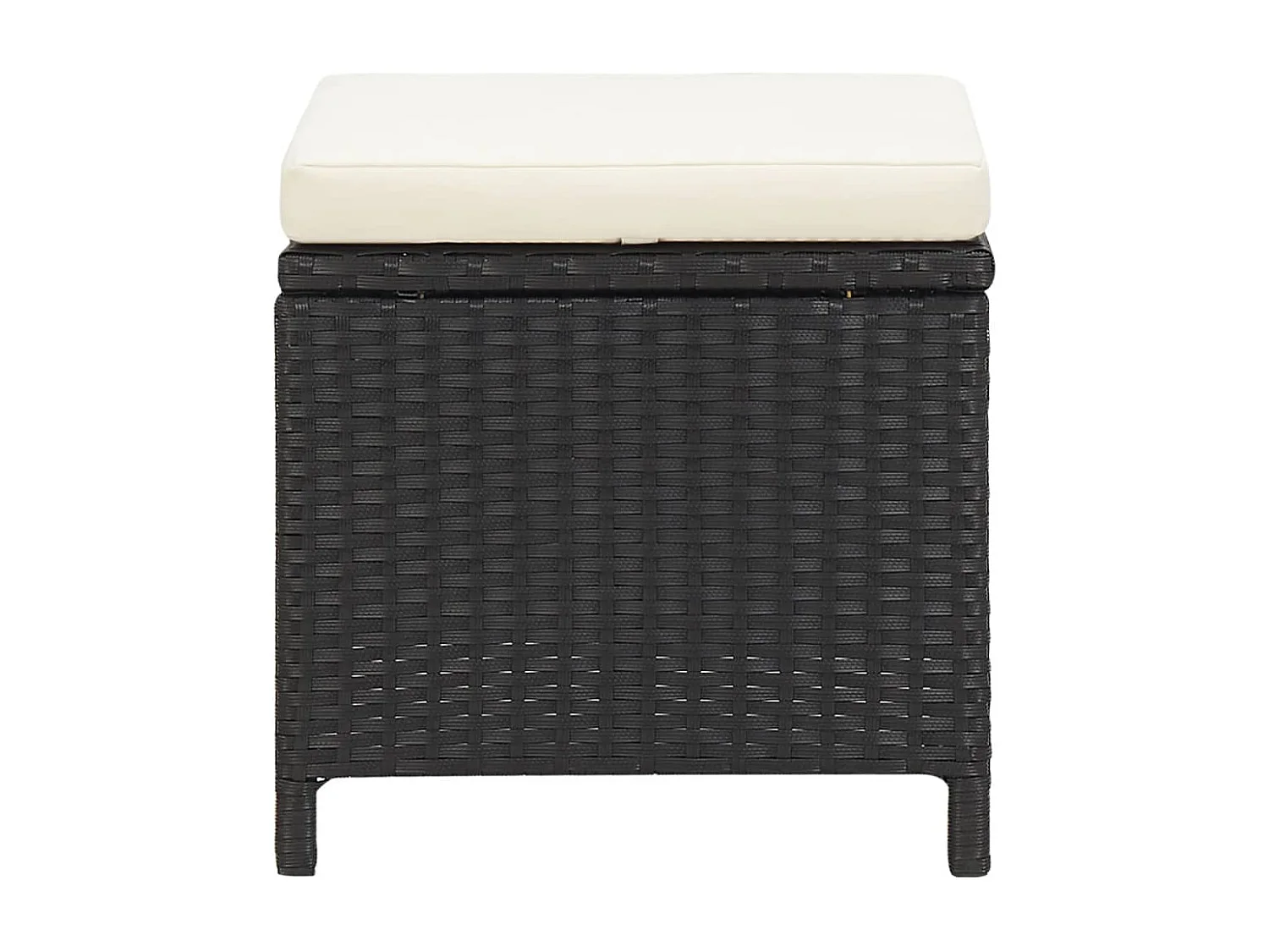 Jeu de chaise et tabouret de jardin 4 pcs Résine tressée Noir