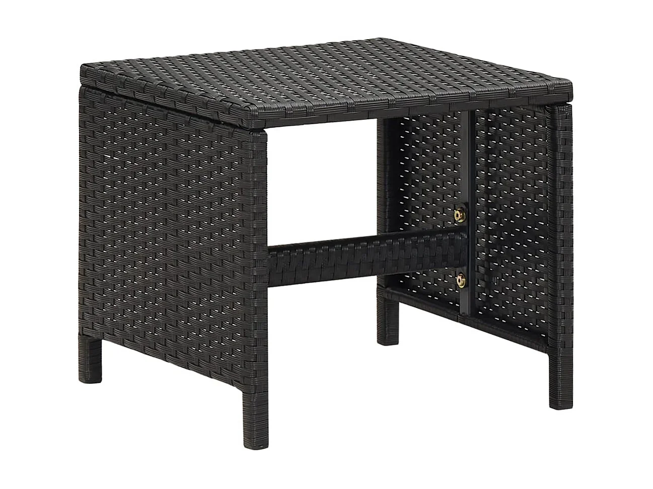 Jeu de chaise et tabouret de jardin 4 pcs Résine tressée Noir