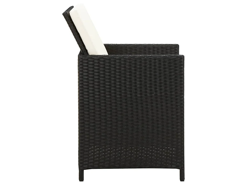 Set Sedie da Giardino con Poggiapiedi 4 pz in Polyrattan Nero