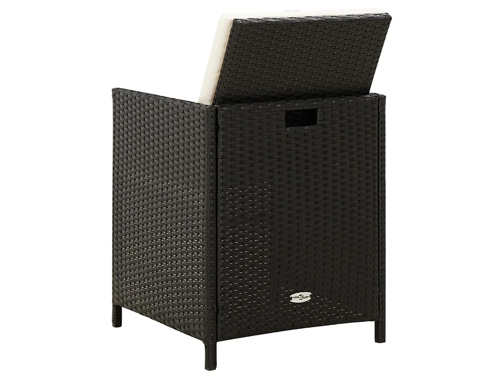 Set Sedie da Giardino con Poggiapiedi 4 pz in Polyrattan Nero