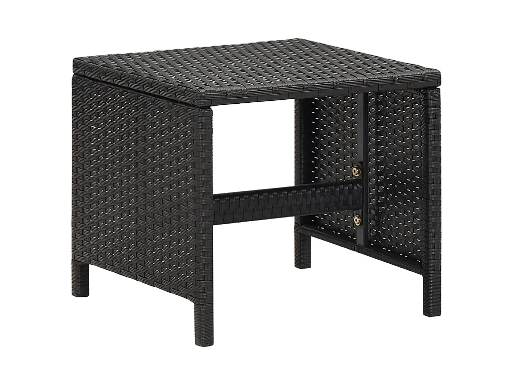 Set Sedie da Giardino con Poggiapiedi 4 pz in Polyrattan Nero