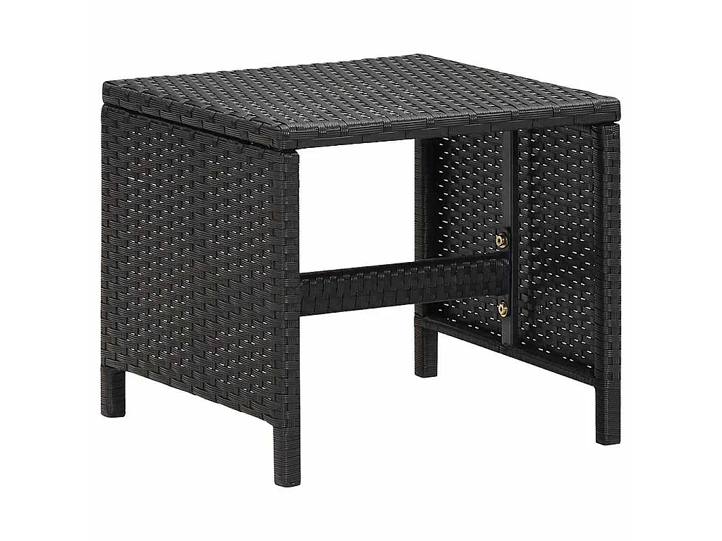 Set Sedie da Giardino con Poggiapiedi 4 pz in Polyrattan Nero