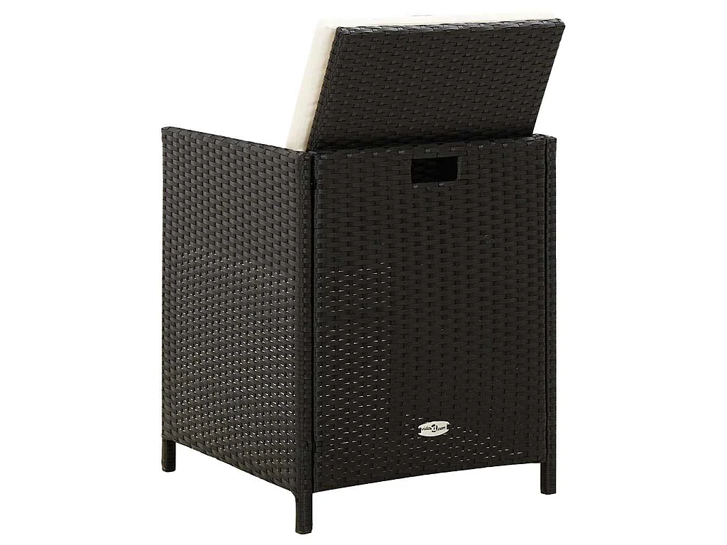 Set Sedie da Giardino con Poggiapiedi 4 pz in Polyrattan Nero