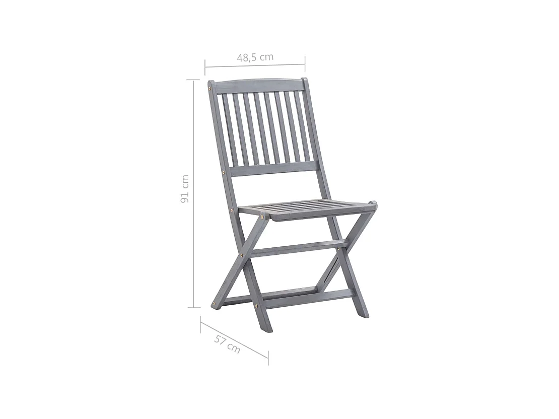 Tuinstoelen 8 st inklapbaar met kussens massief acaciahout