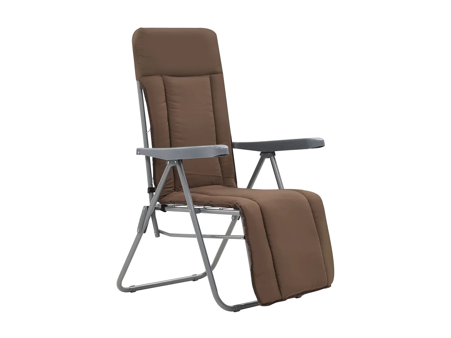 Tuinstoelen met kussen inklapbaar 2 st bruin