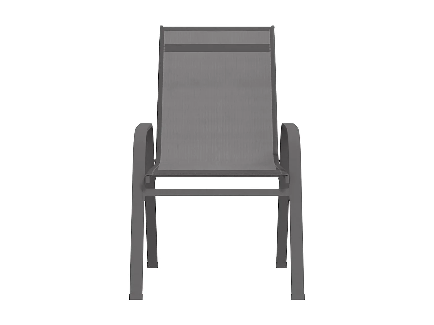 Cadeiras de jardim empilháveis 2 pcs textilene cinzento