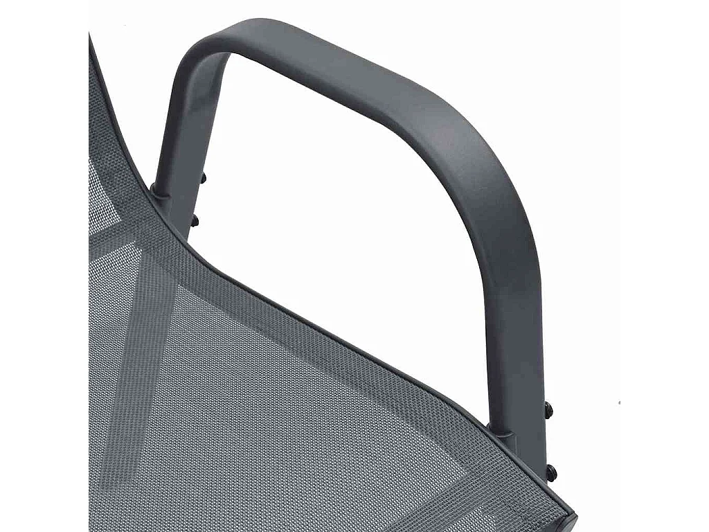 Cadeiras de jardim empilháveis 2 pcs textilene cinzento