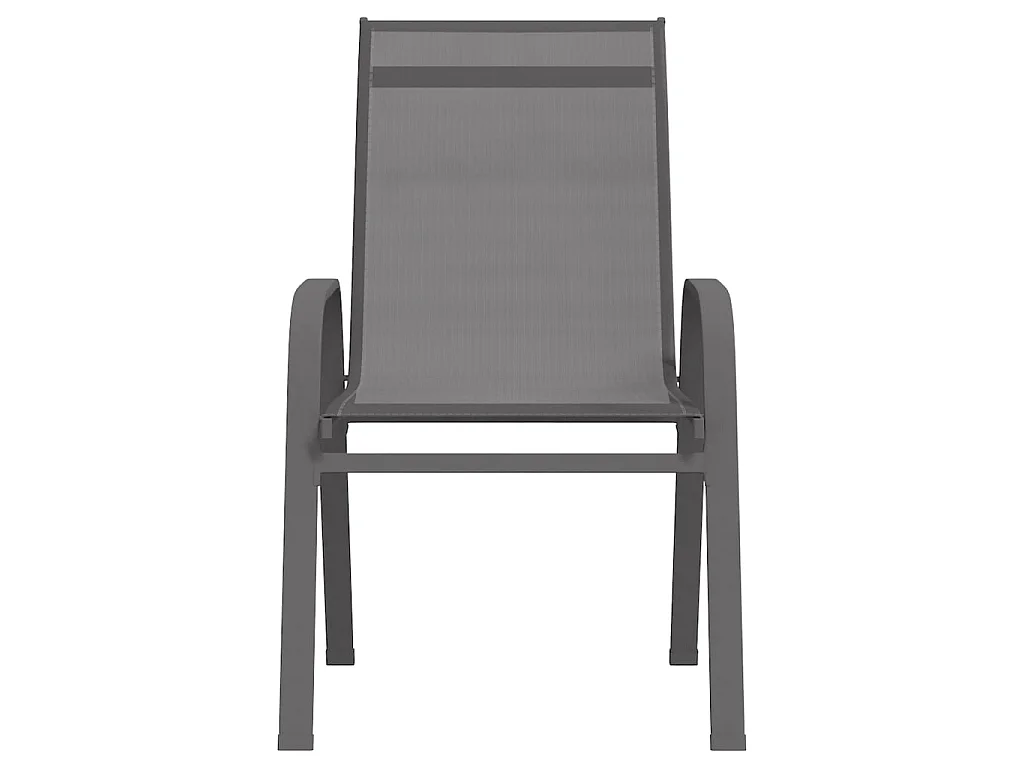 Stapelbare Gartenstühle 2 Stk. Grau Textilene