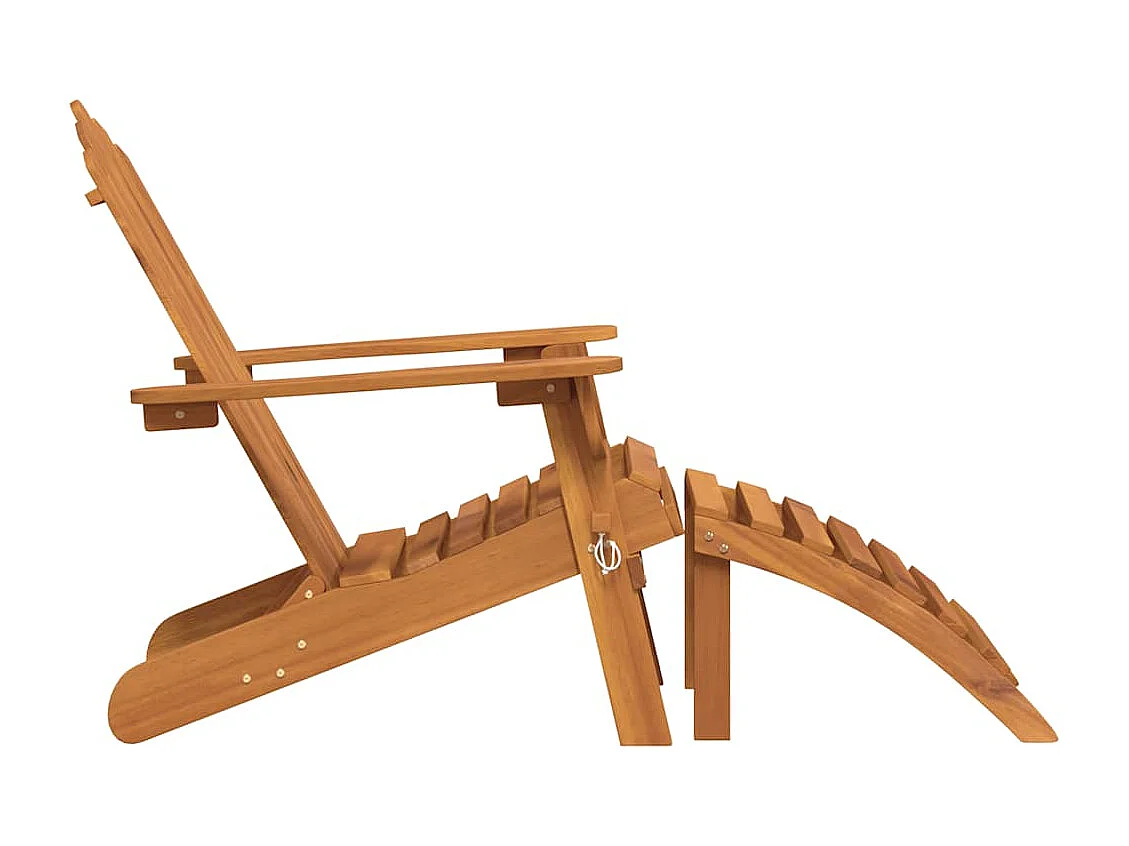 Chaises Adirondack de jardin repose-pieds lot de 2 Bois acacia