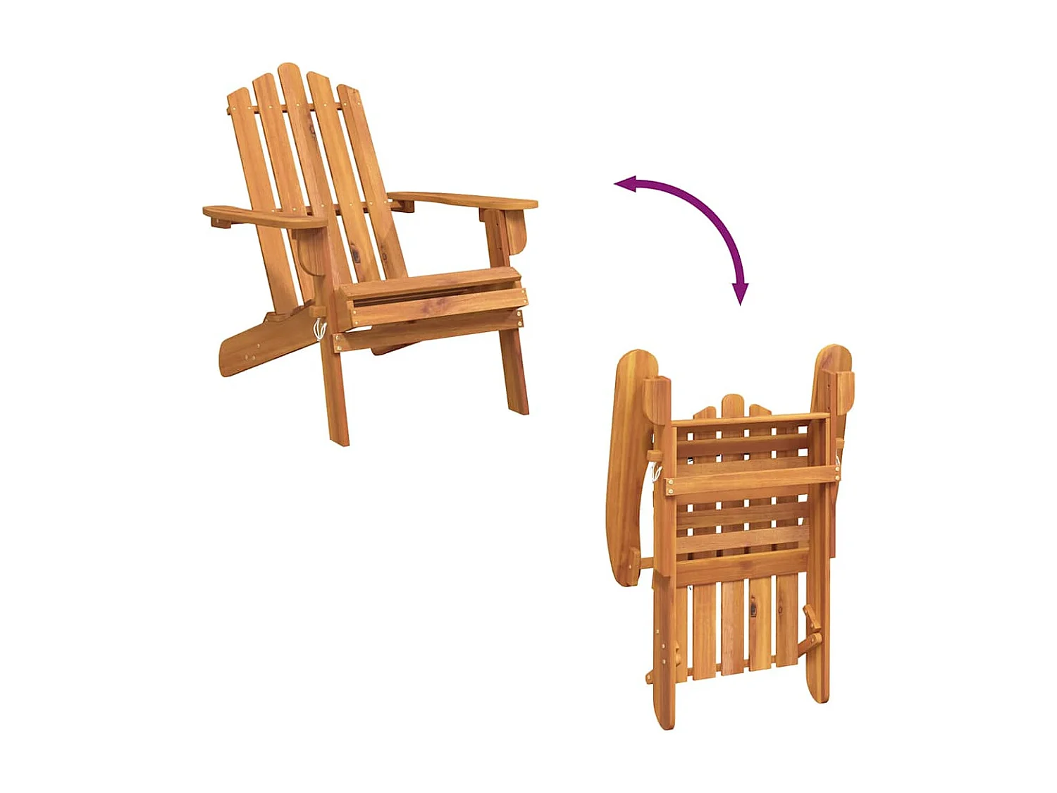 Chaises Adirondack de jardin repose-pieds lot de 2 Bois acacia