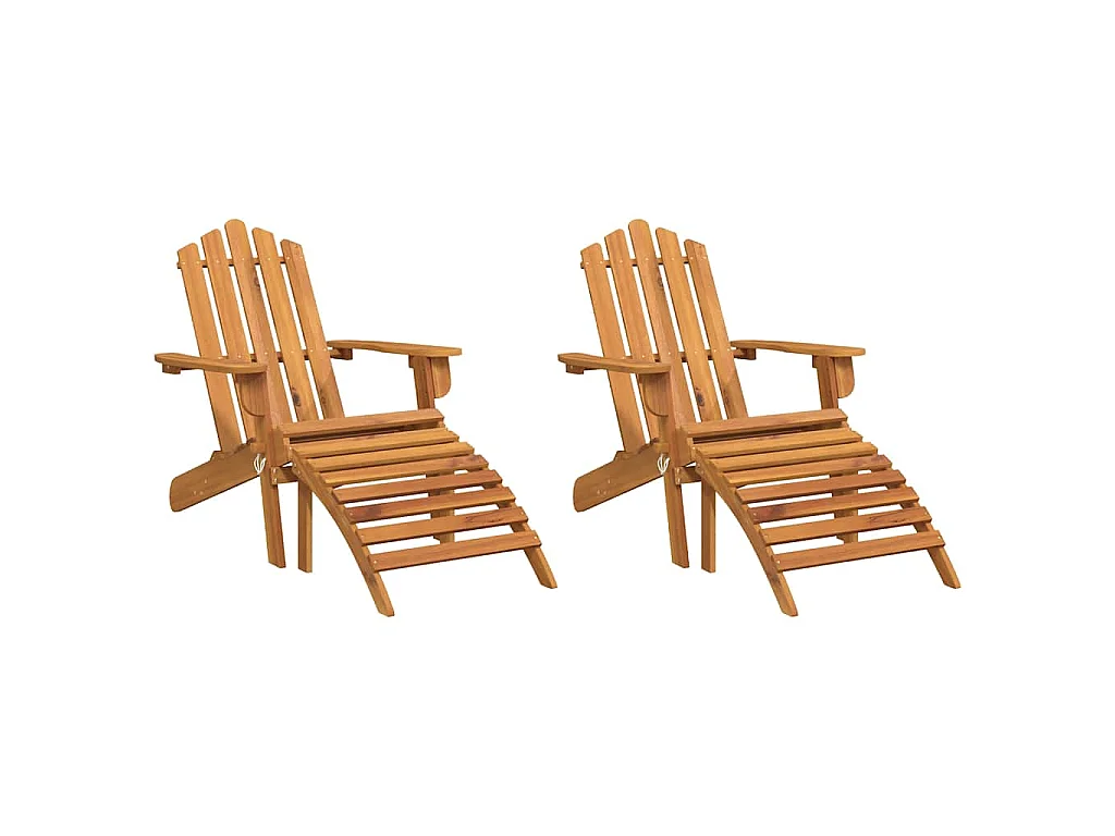 Sedie Giardino Adirondack Poggiapiedi 2pz Legno Massello Acacia