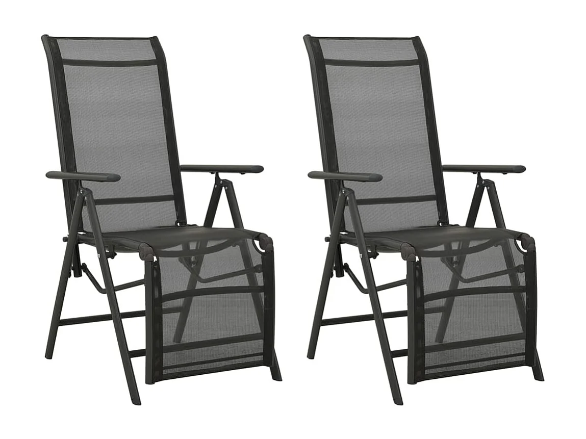 Chaises inclinables de jardin lot de 2 Textilène et aluminium