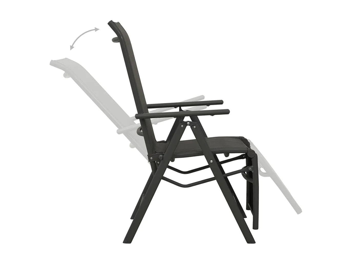 Chaises inclinables de jardin lot de 2 Textilène et aluminium