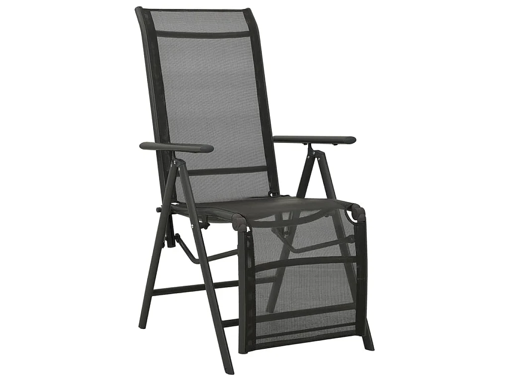 Garten-Liegestühle 2 Stk. Textilene und Aluminium Schwarz
