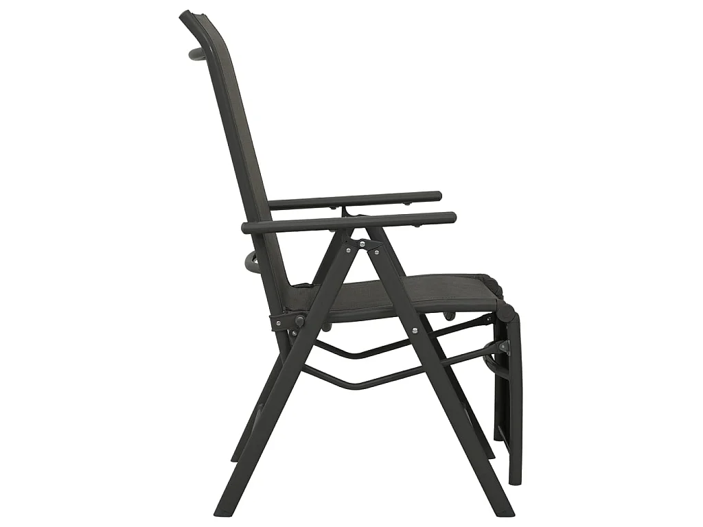 Garten-Liegestühle 2 Stk. Textilene und Aluminium Schwarz