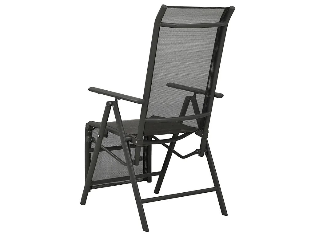 Garten-Liegestühle 2 Stk. Textilene und Aluminium Schwarz