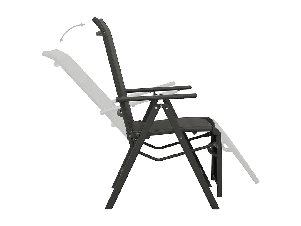 Garten-Liegestühle 2 Stk. Textilene und Aluminium Schwarz