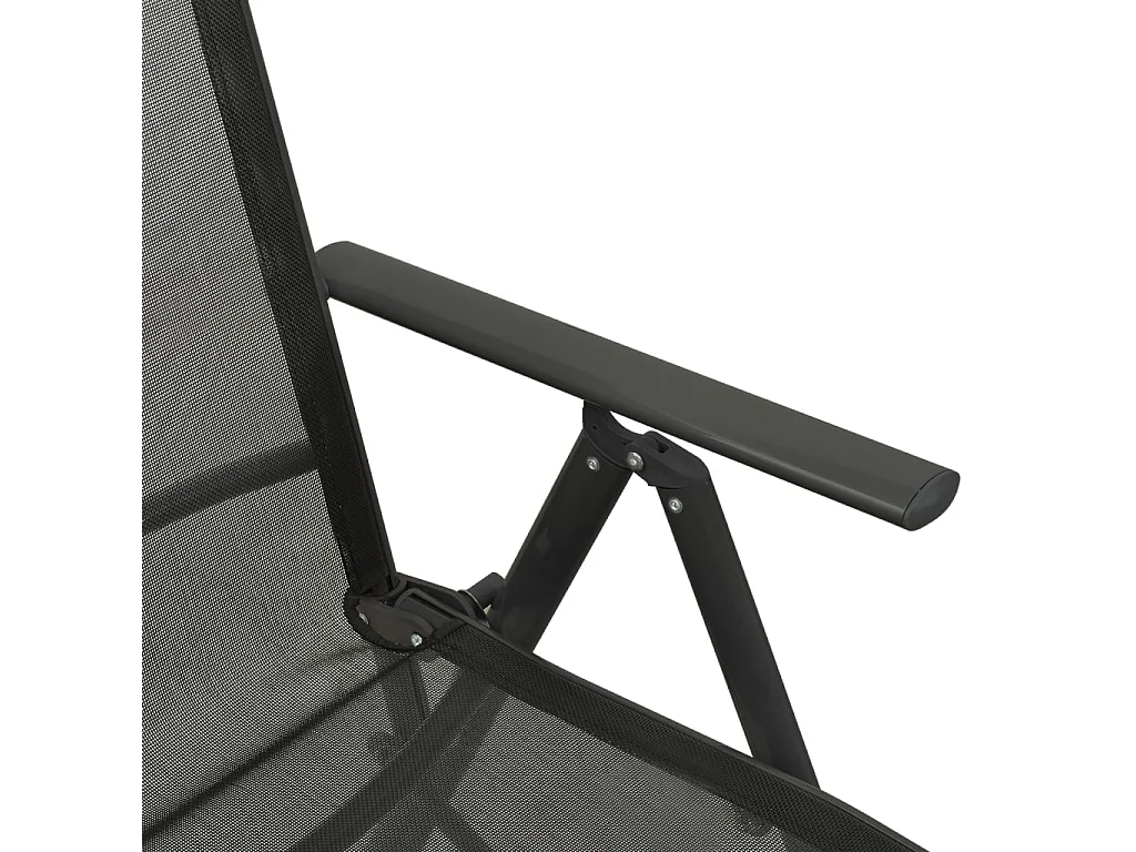 Garten-Liegestühle 2 Stk. Textilene und Aluminium Schwarz