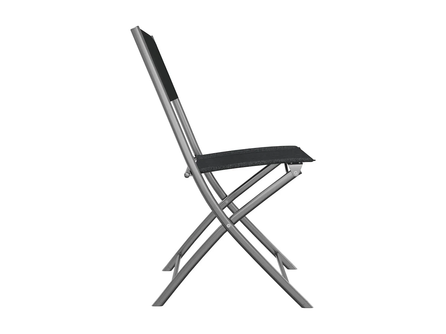 Chaises d'extérieur pliables lot de 4 Noir Acier et textilène