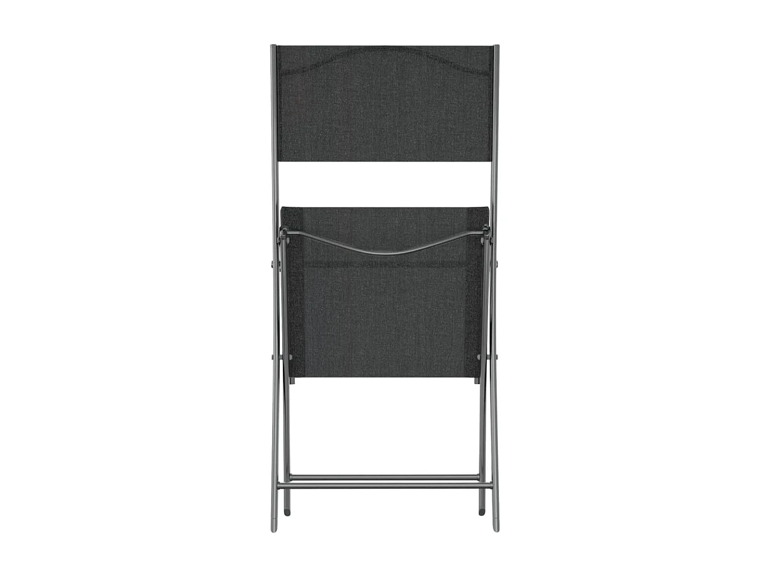 Chaises d'extérieur pliables lot de 4 Noir Acier et textilène