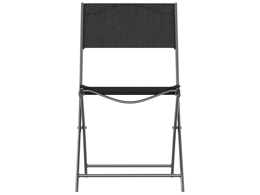 Klappbare Gartenstühle 4 Stk. Schwarz Stahl und Textilene