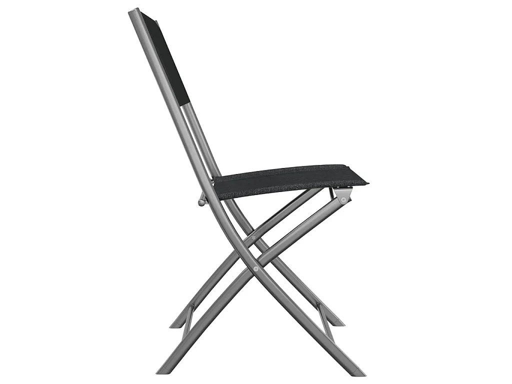 Klappbare Gartenstühle 4 Stk. Schwarz Stahl und Textilene