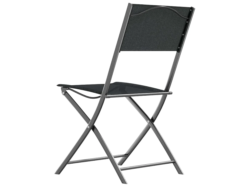 Klappbare Gartenstühle 4 Stk. Schwarz Stahl und Textilene