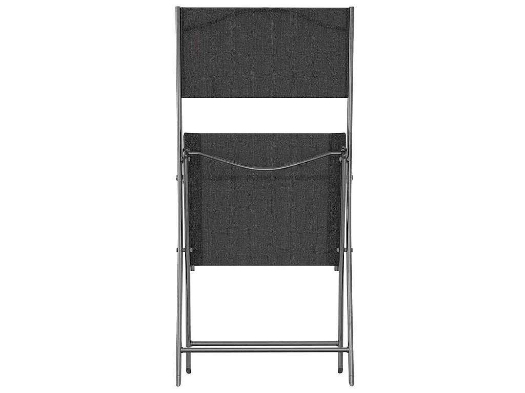 Chaises pliantes, lot de 4, acier noir et textilène