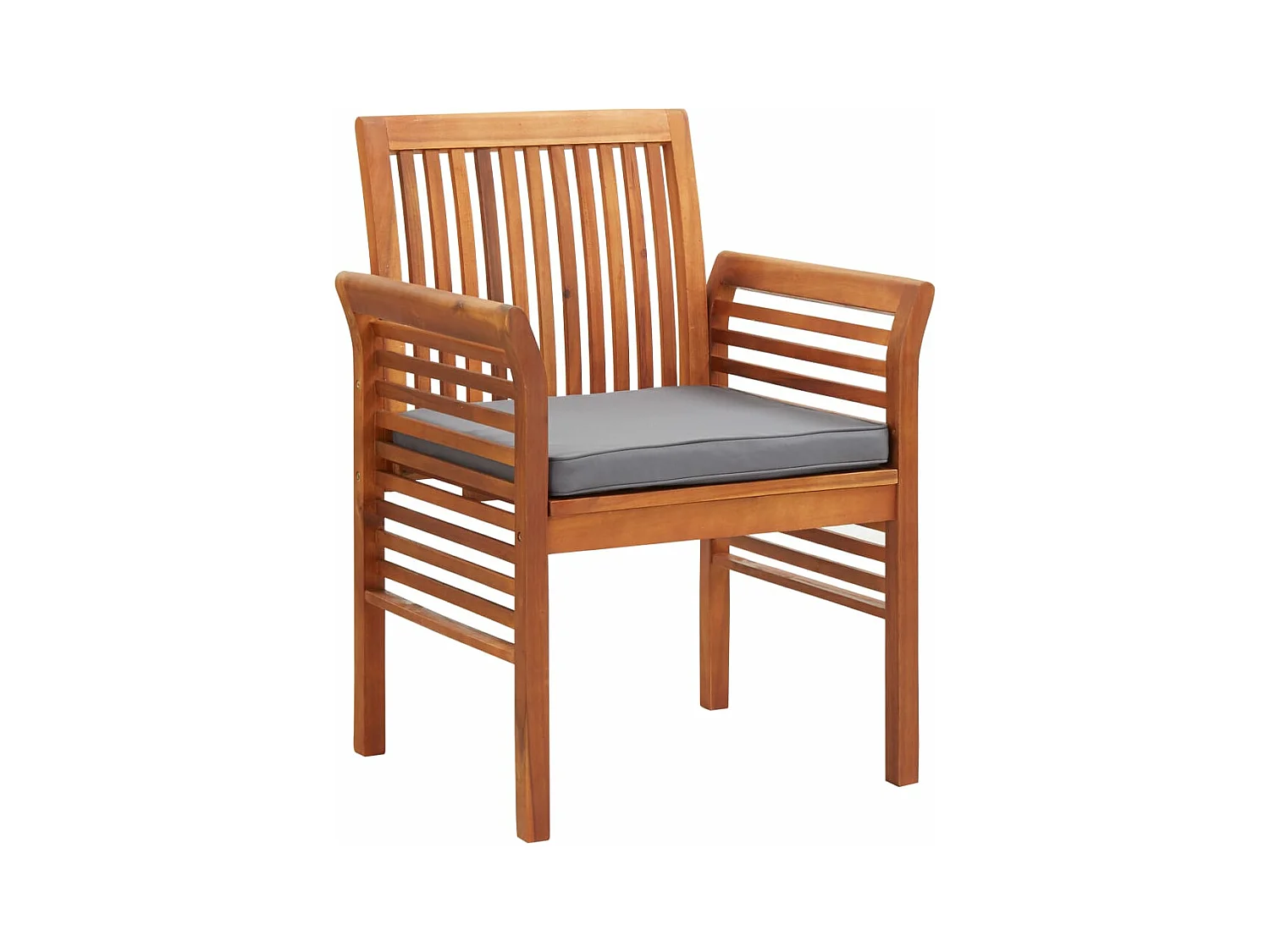 Garten-Essstuhl mit Sitzpolster Akazie Massivholz