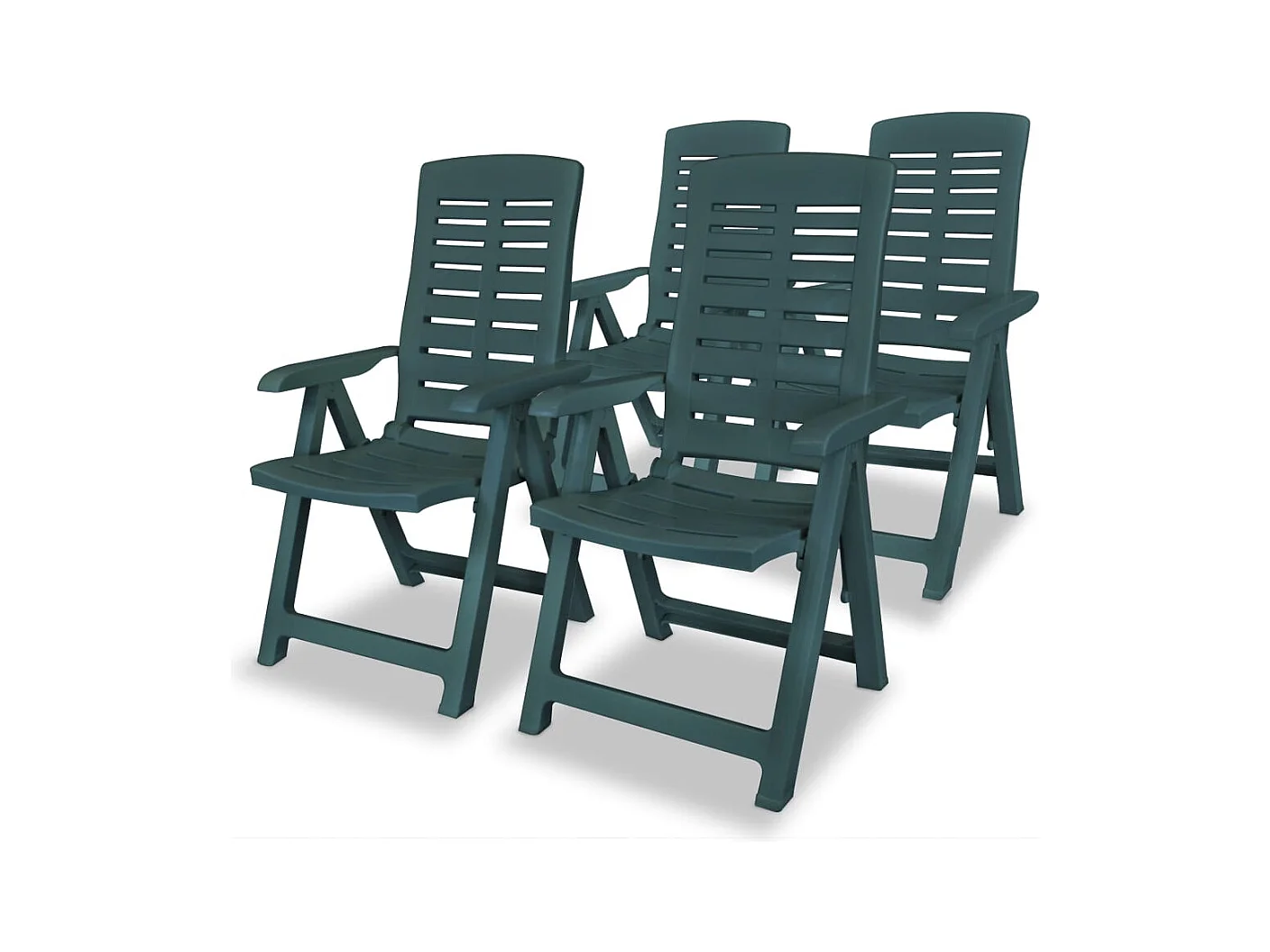 Chaises inclinables de jardin lot de 4 Plastique Vert