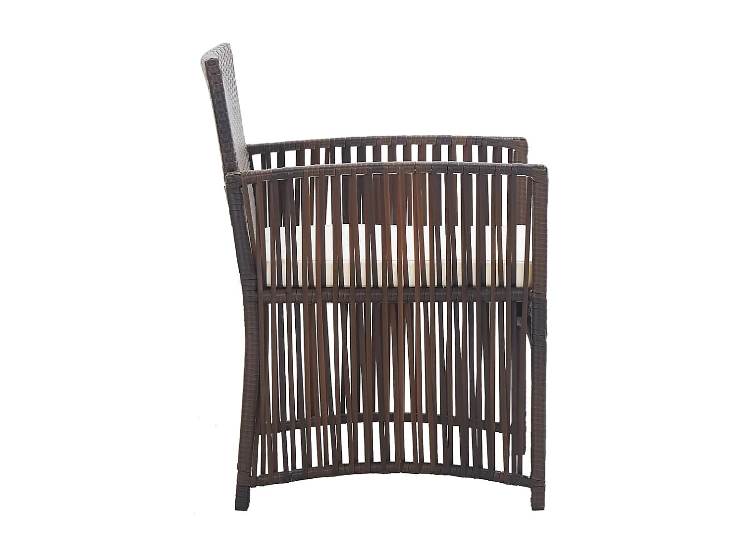 Gartensessel mit Sitzkissen 2 Stk. Braun Poly Rattan