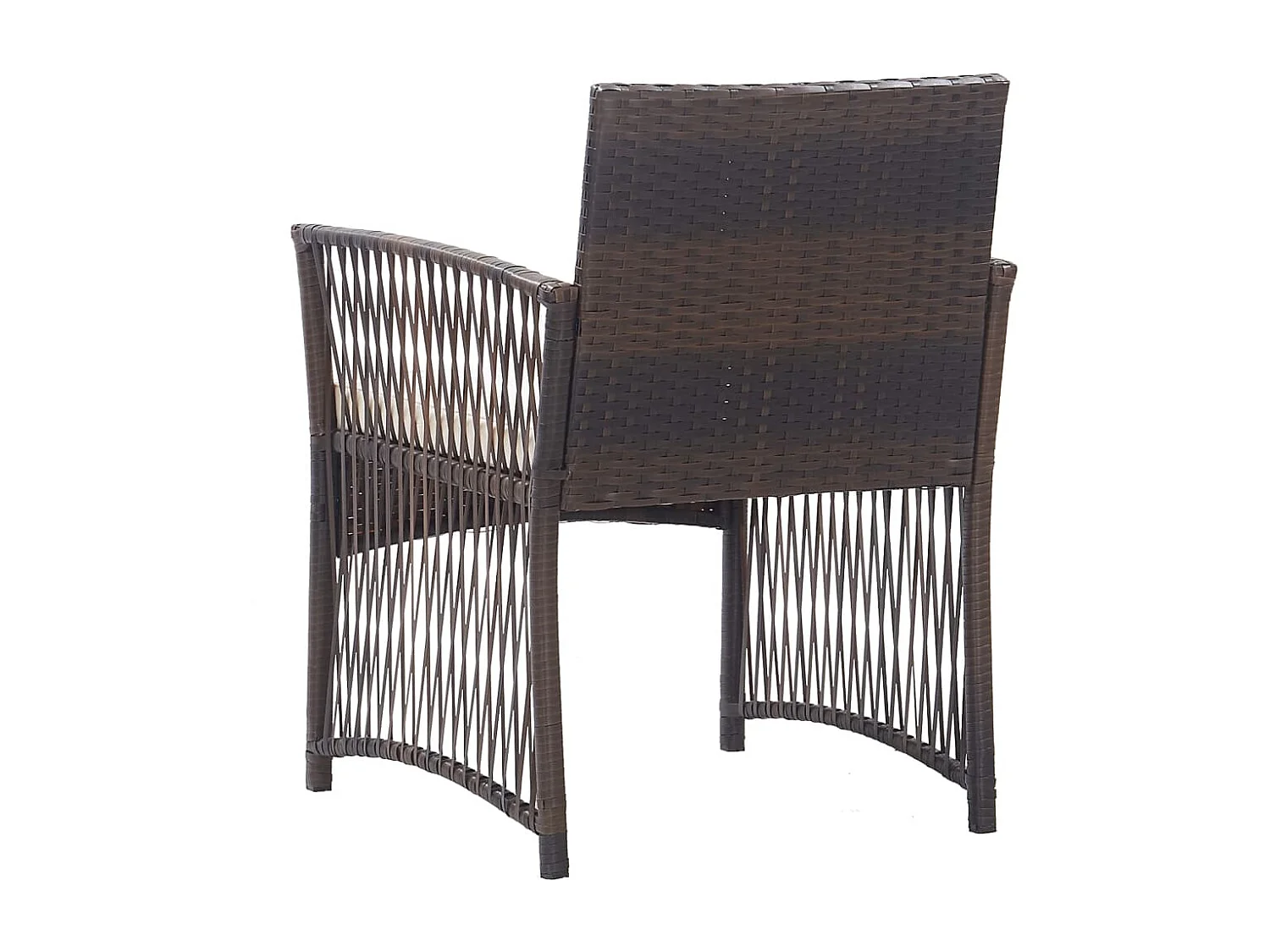 Gartensessel mit Sitzkissen 2 Stk. Braun Poly Rattan