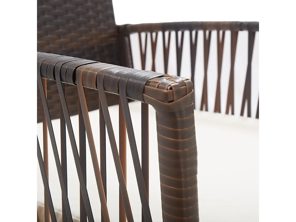 Gartensessel mit Sitzkissen 2 Stk. Braun Poly Rattan