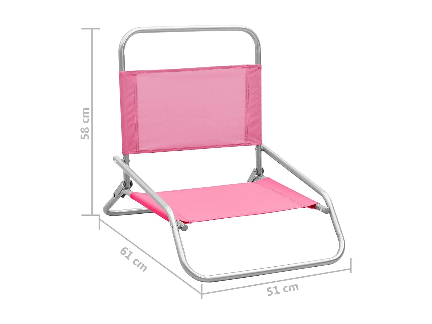 Chaises de plage pliables lot de 2 Rose Tissu