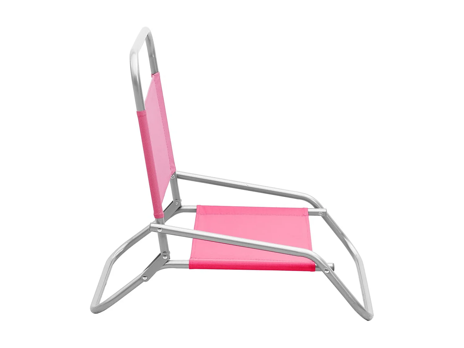 Chaises de plage pliables lot de 2 Rose Tissu