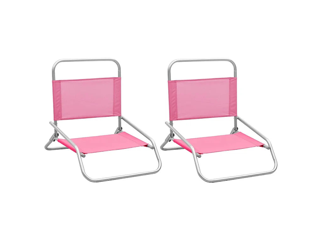 Klappbare Strandstühle 2 Stk. Rosa Stoff