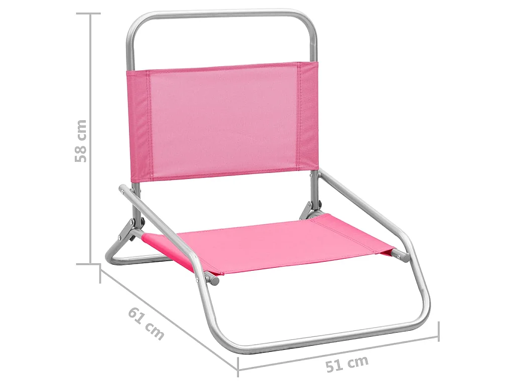 Klappbare Strandstühle 2 Stk. Rosa Stoff