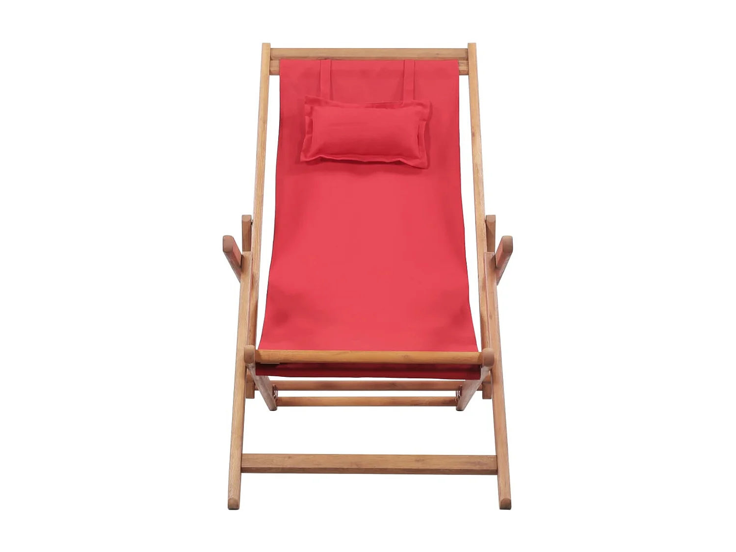 Chaise pliable de plage Tissu et cadre en bois Rouge