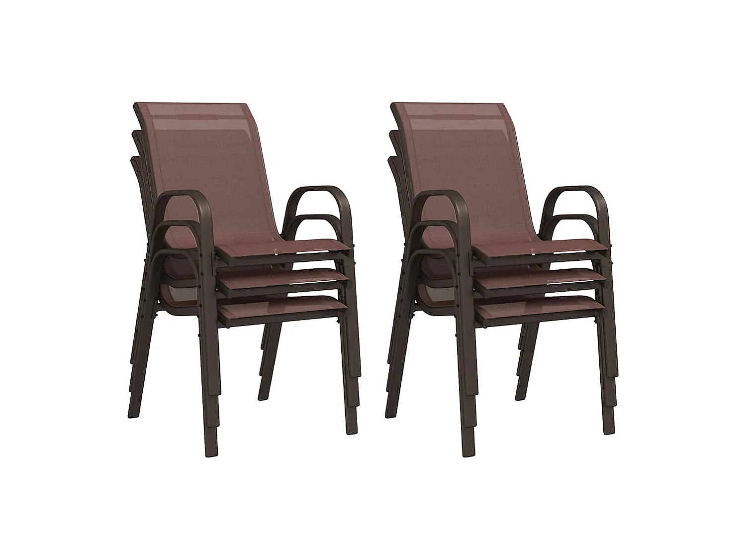 Stapelbare Gartenstühle 6 Stk. Braun Textilene