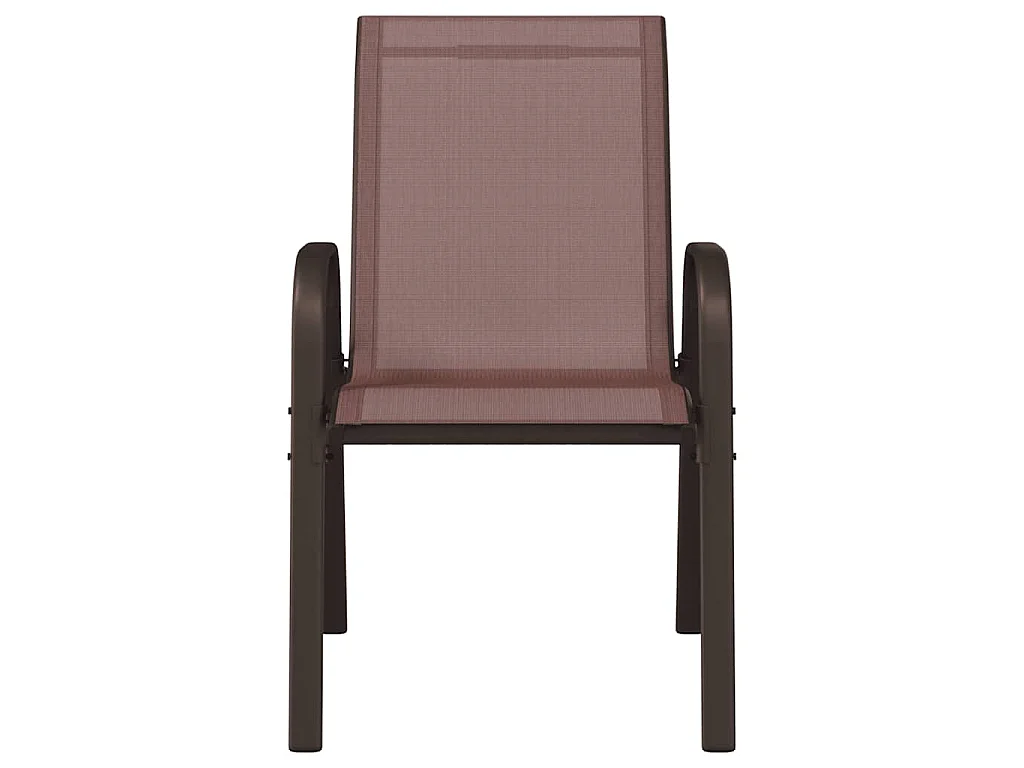 Tuinstoelen stapelbaar 6 st textileen stof bruin