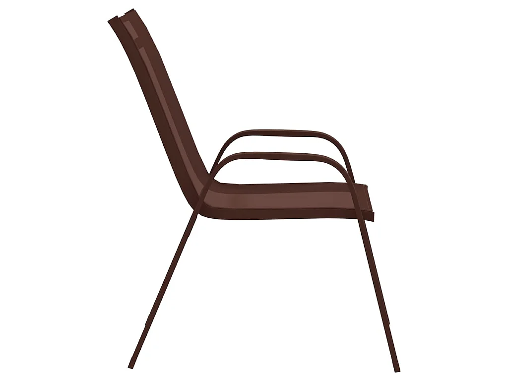 Tuinstoelen stapelbaar 6 st textileen stof bruin